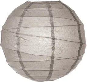 12-Pack 16 Inch Gray / Grey Free-Style Ribbing Round Paper Lantern