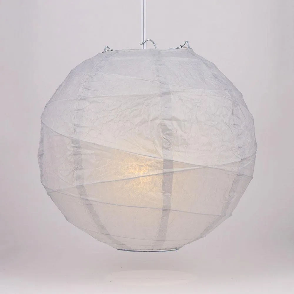 12-Pack 16 Inch Gray / Grey Free-Style Ribbing Round Paper Lantern