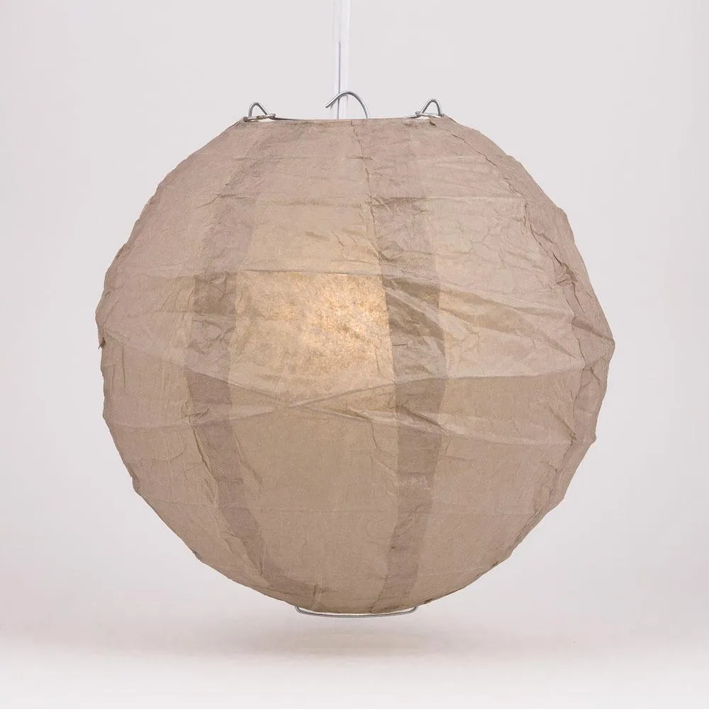 12-Pack 24 Inch Dusty Sand Rose Free-Style Ribbing Round Paper Lantern