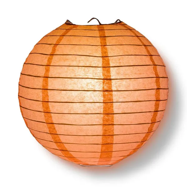 16" Roseate / Pink Coral Round Paper Lantern, Even Ribbing, Chinese Hanging Wedding & Party Decoration