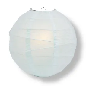 20" Arctic Spa Blue Round Paper Lantern, Irregular Ribbed, Chinese Hanging Wedding & Party Decoration