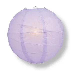 20" Lavender Round Paper Lantern, Crisscross Ribbing, Chinese Hanging Wedding & Party Decoration