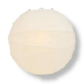 24" Beige / Ivory Round Paper Lantern, Crisscross Ribbing, Chinese Hanging Wedding & Party Decoration