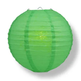 24" Emerald Green Round Paper Lantern, Even Ribbing, Chinese Hanging Wedding & Party Decoration