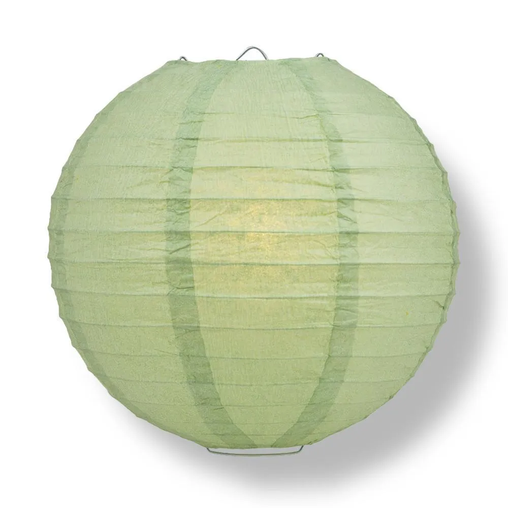 28" Sea Green Jumbo Round Paper Lantern, Even Ribbing, Chinese Hanging Wedding & Party Decoration