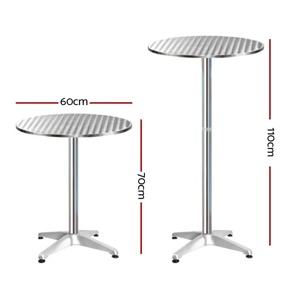 2pcs Aluminum Outdoor Bar Table Set