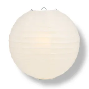 30" Beige / Ivory Jumbo Round Paper Lantern, Even Ribbing, Chinese Hanging Wedding & Party Decoration