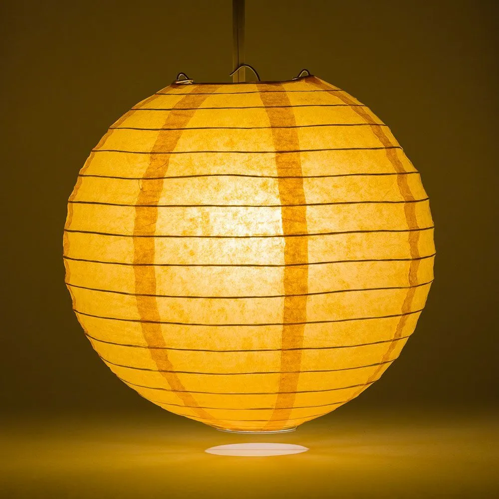 36" Papaya Jumbo Round Paper Lanterns, Even Ribbing (Value Packs)