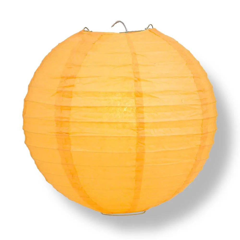 36" Papaya Jumbo Round Paper Lanterns, Even Ribbing (Value Packs)