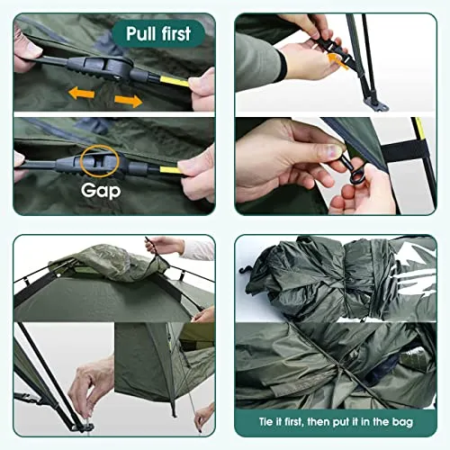 4-5people Tents for Camping with Shelter, Family Dome Tent with Removable Rainfly, Lightweight Tent for Camping, Traveling, Hiking, Outdoor (4-5 Person Instant)