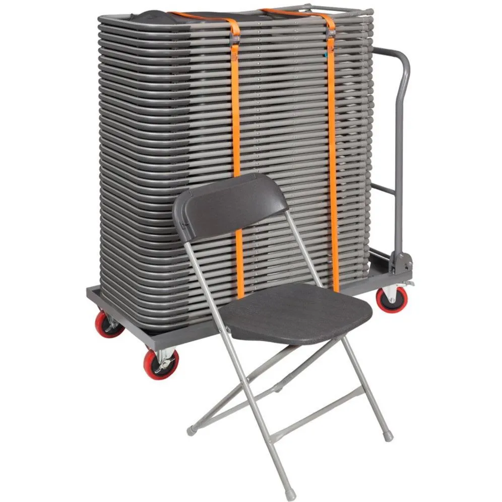 40 x Classic Straight Back Folding Chair   Trolley Bundle