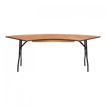 7.25 FT. X 2.5 FT. SERPENTINE WOOD FOLDING BANQUET TABLE [YT-WSFT60-30-SP-GG]