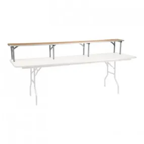 96'' X 12'' X 12'' BIRCHWOOD BAR TOP RISER WITH SILVER LEGS [XA-96-RS-GG]