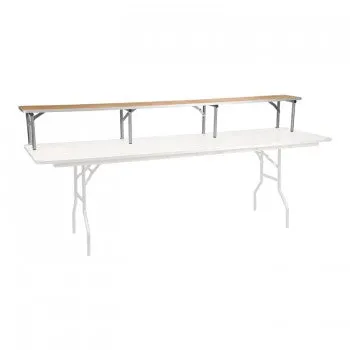 96'' X 12'' X 12'' BIRCHWOOD BAR TOP RISER WITH SILVER LEGS [XA-96-RS-GG]