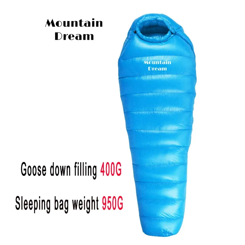 Arctic White Goose Down Mummy Sleeping Bag - All-Season Camping Essential