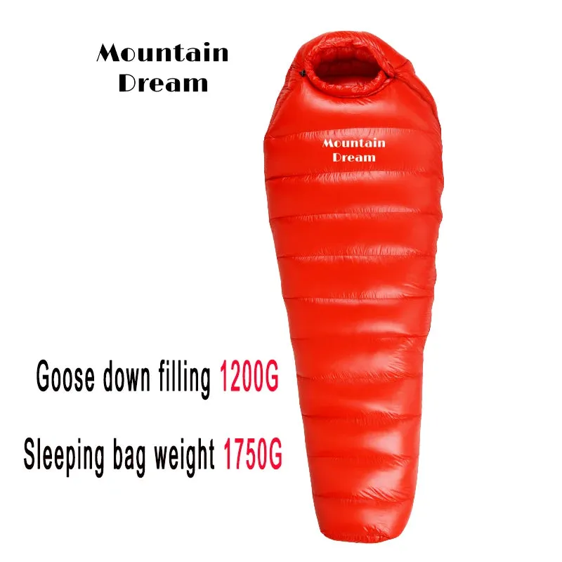 Arctic White Goose Down Mummy Sleeping Bag - All-Season Camping Essential