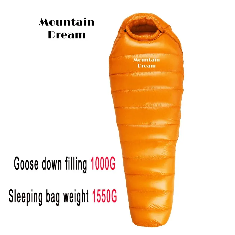 Arctic White Goose Down Mummy Sleeping Bag - All-Season Camping Essential