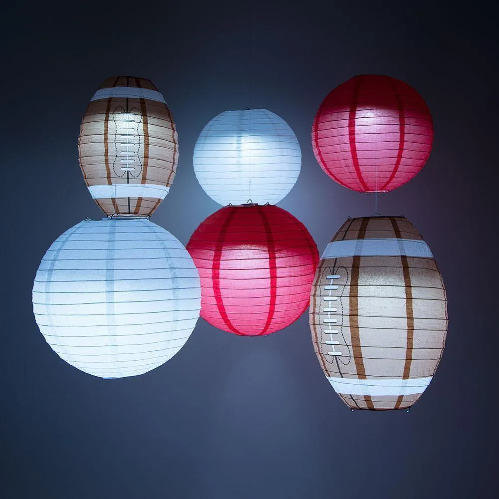Arizona Pro Football Paper Lanterns 6pc Combo Tailgating Party Pack (Red/White)