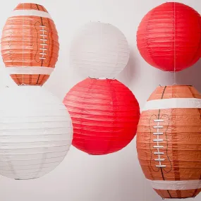 Arizona Pro Football Paper Lanterns 6pc Combo Tailgating Party Pack (Red/White)