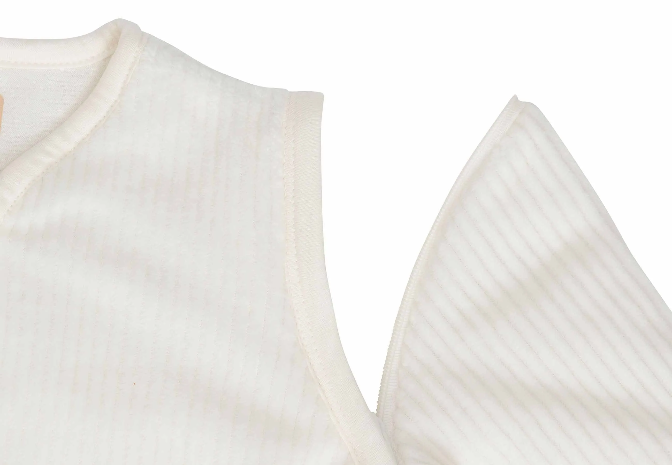 Baby Sleeping Bag with Removable Sleeves Round 70cm Rib - Ivory