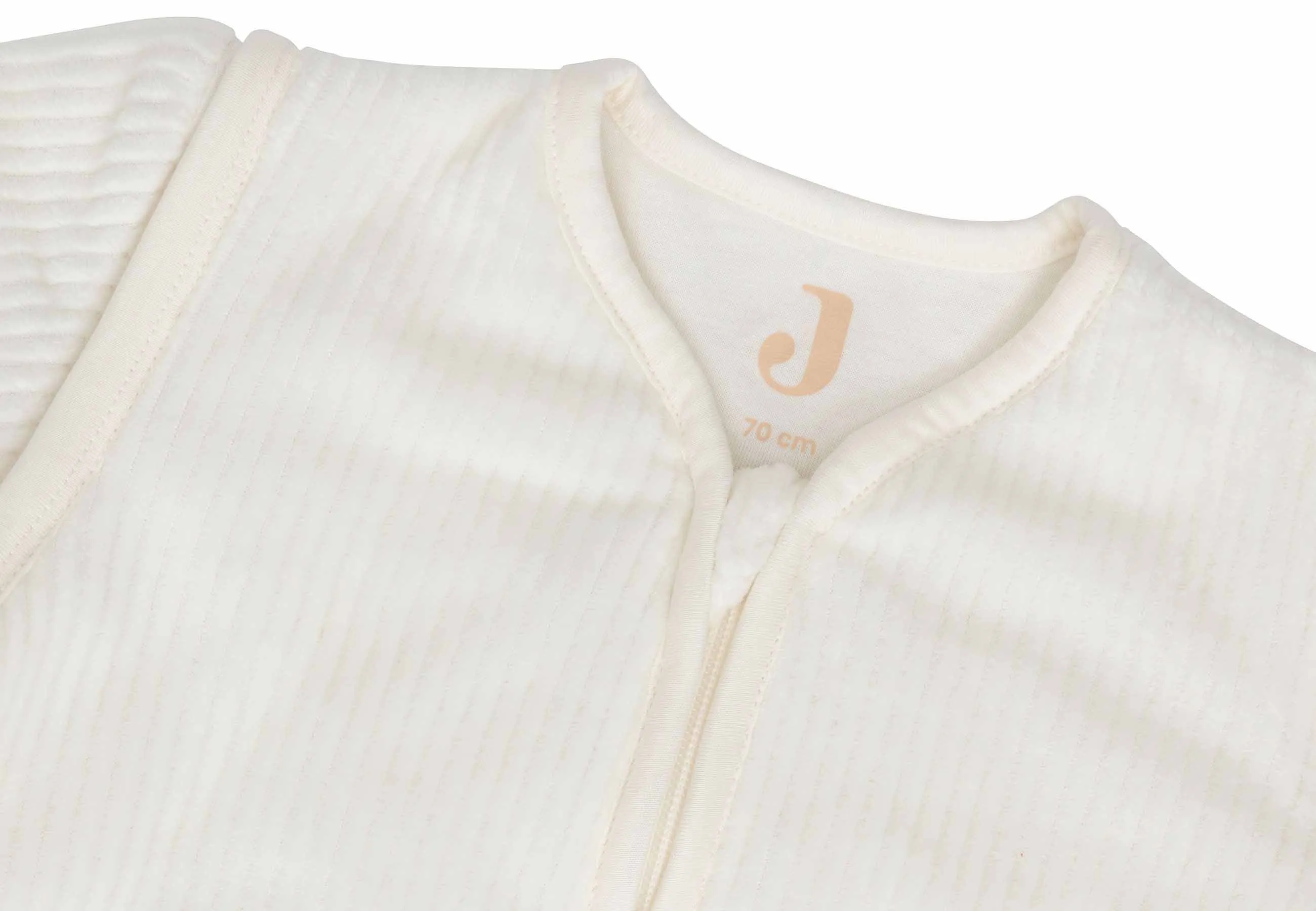 Baby Sleeping Bag with Removable Sleeves Round 70cm Rib - Ivory