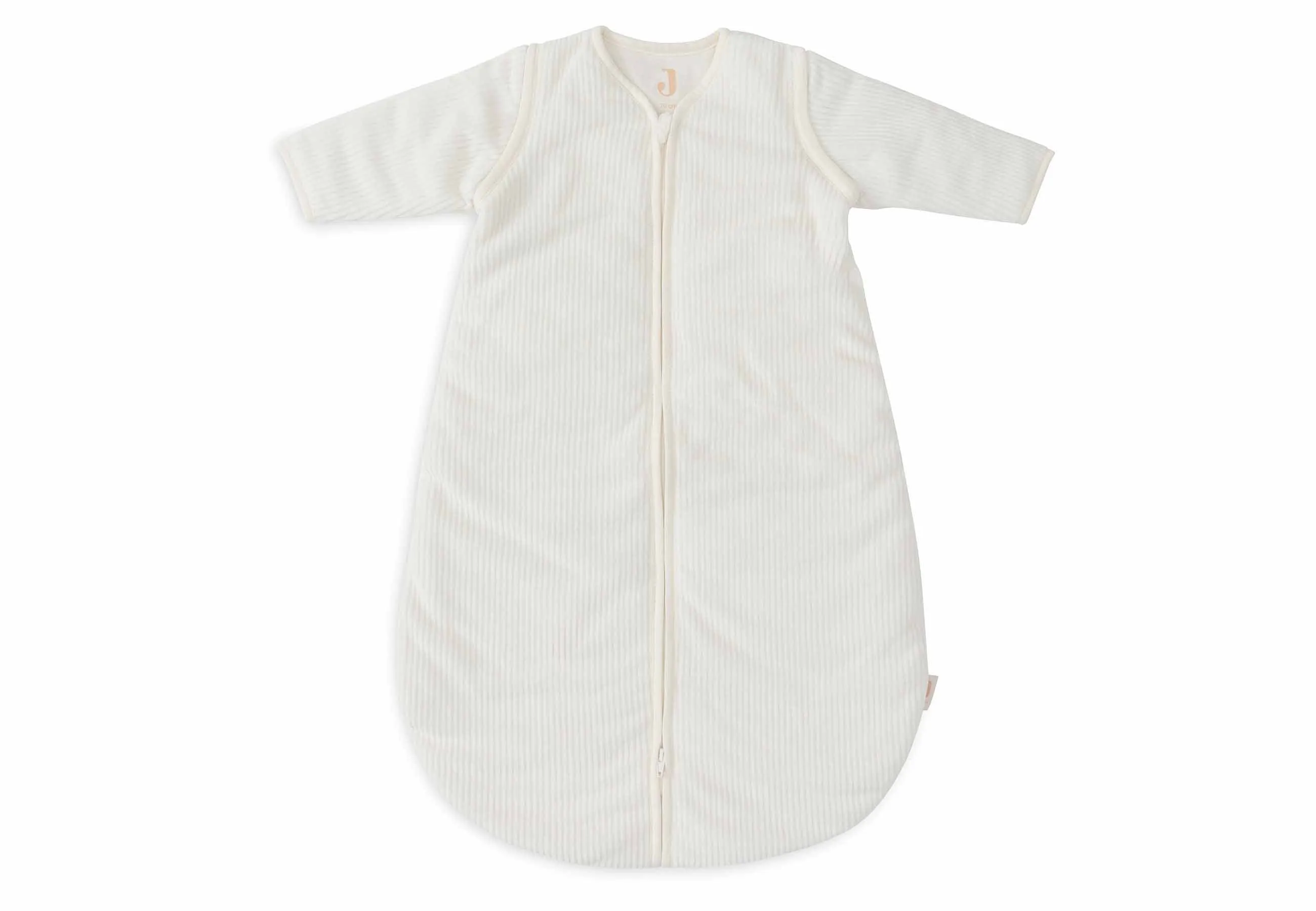 Baby Sleeping Bag with Removable Sleeves Round 70cm Rib - Ivory