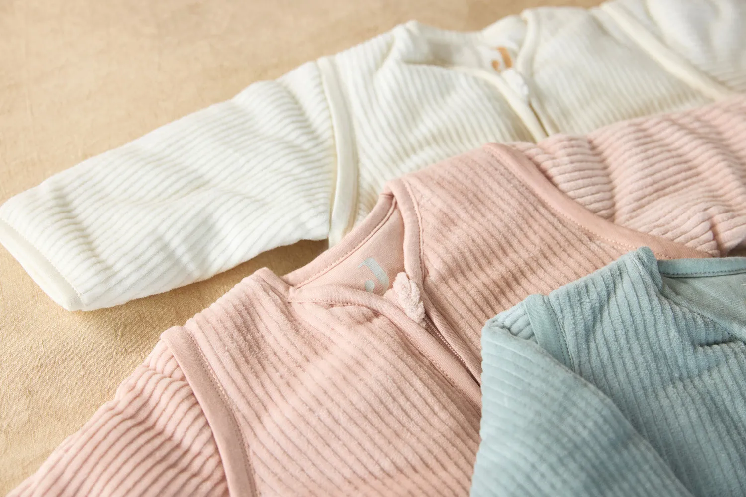 Baby Sleeping Bag with Removable Sleeves Round 70cm Rib - Wild Rose