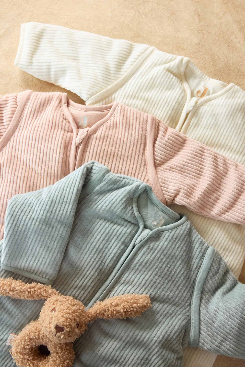 Baby Sleeping Bag with Removable Sleeves Round 70cm Rib - Wild Rose