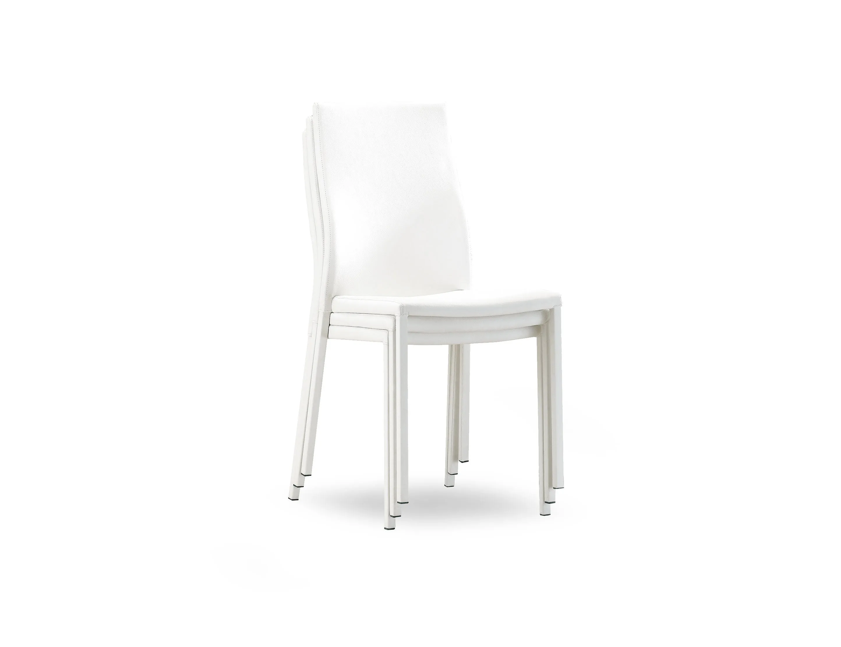 Bella White - Designer Stackable Chairs, Set of 4