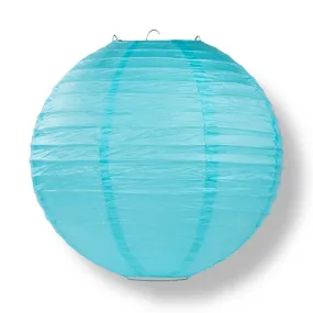 BLOWOUT 30" Baby Blue Jumbo Round Paper Lanterns, Even Ribbing (Value Packs)