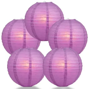 BLOWOUT 5-PACK 36" Violet / Orchid Jumbo Round Paper Lantern, Even Ribbing, Chinese Hanging Wedding & Party Decoration