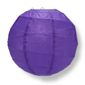 BLOWOUT 8" Plum Purple Round Paper Lantern, Crisscross Ribbing, Hanging Decoration