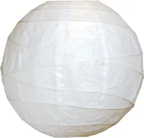 BULK PACK (100) 32" White Round Paper Lantern, Crisscross Ribbing, Chinese Hanging Wedding & Party Decoration