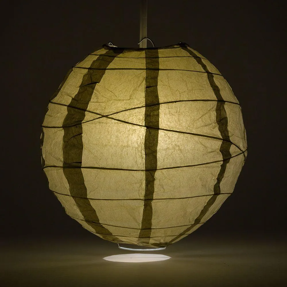 BULK PACK (12) 20" Gold Round Paper Lantern, Crisscross Ribbing, Chinese Hanging Wedding & Party Decoration