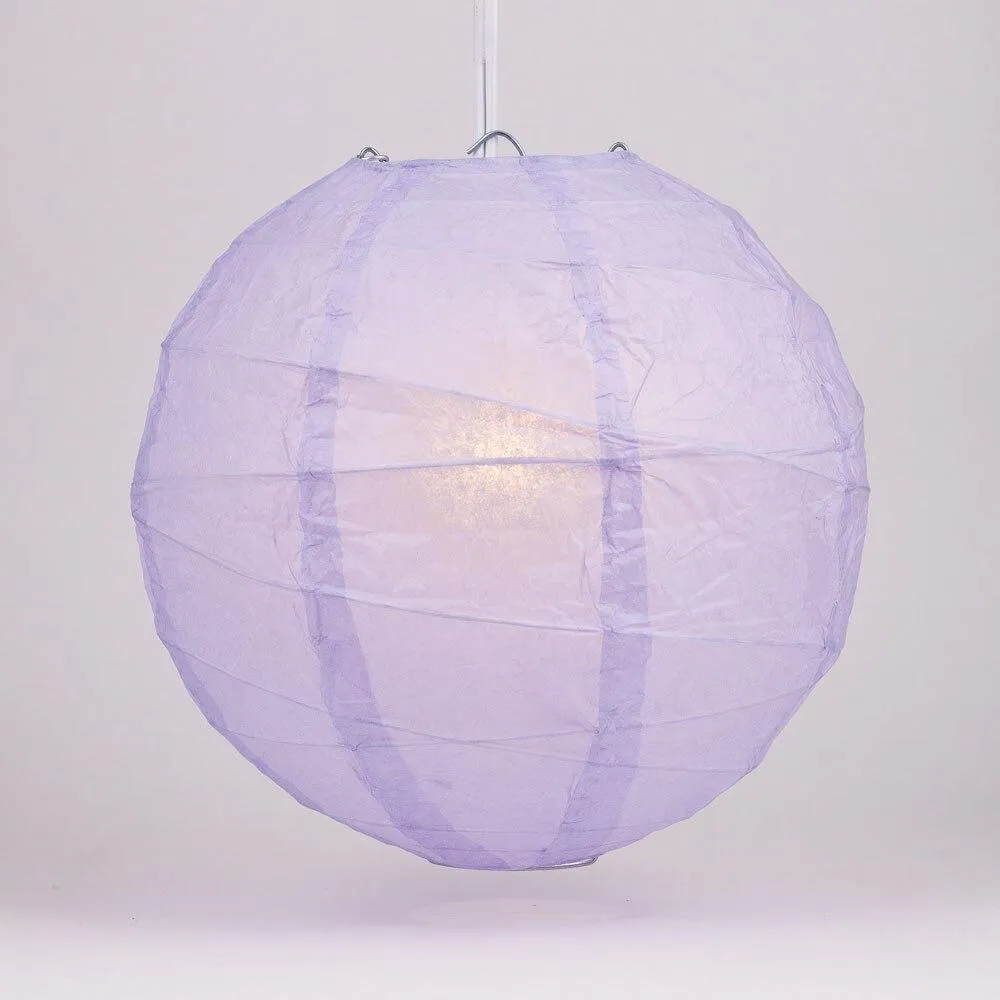 BULK PACK (12) 20" Lavender Round Paper Lantern, Crisscross Ribbing, Chinese Hanging Wedding & Party Decoration
