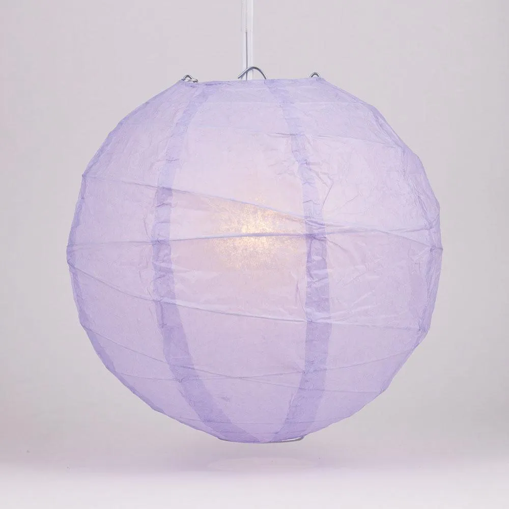 BULK PACK (12) 20" Lavender Round Paper Lantern, Crisscross Ribbing, Chinese Hanging Wedding & Party Decoration
