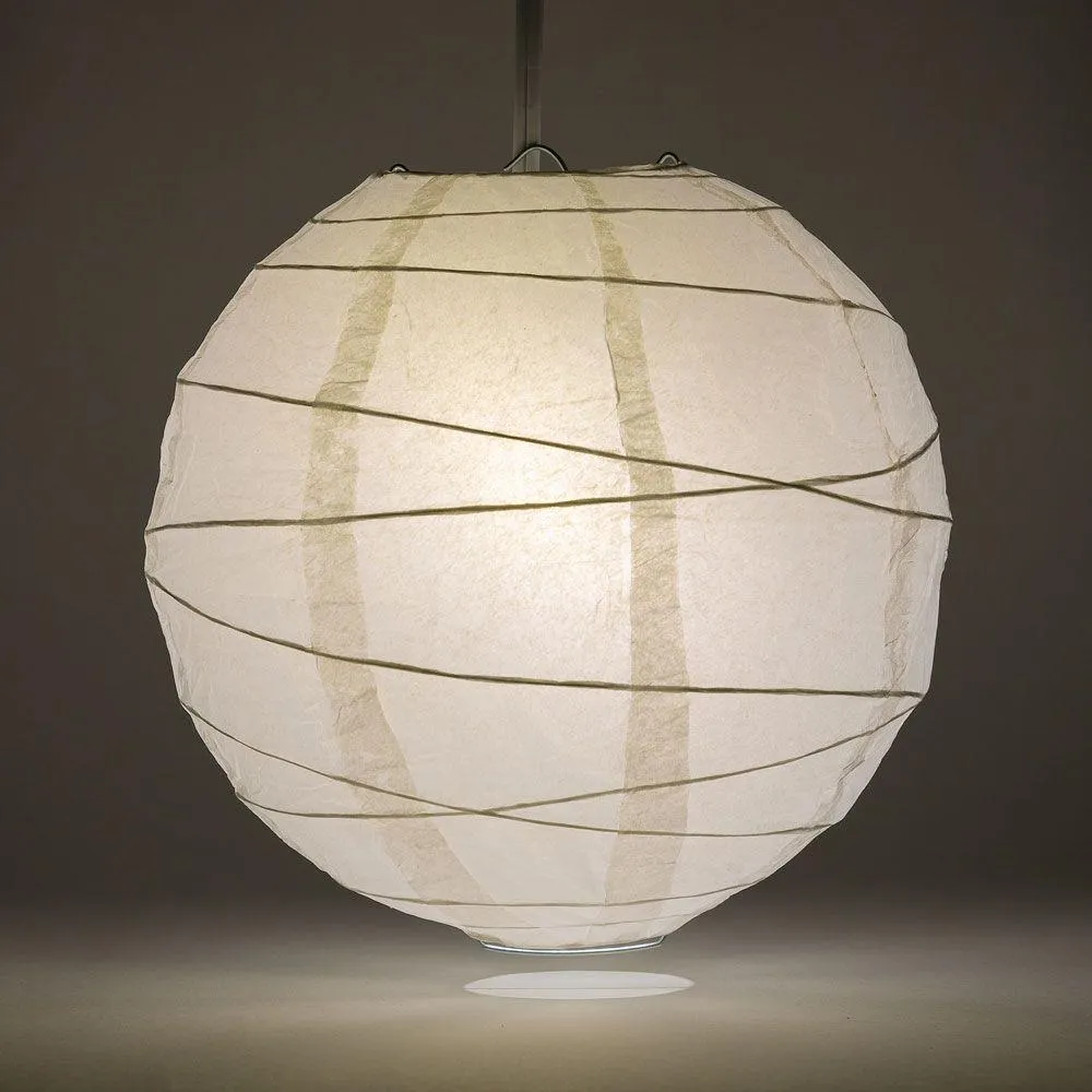 BULK PACK (50) 10" White Round Paper Lantern, Crisscross Ribbing, Chinese Hanging Wedding & Party Decoration