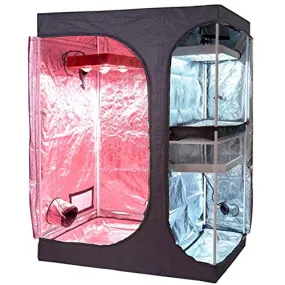 cdmall 60''x48''x80'' Grow Tent 2-in-1 Lodge Propagation and Flower Hydroponic Indoor Plants Dark Room(60''x48''x80'' Tent)