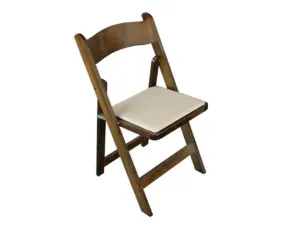 Chair, Walnut Wood Folding c/w Tan Pad