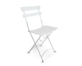 Chair, White Garden Slatted Folding