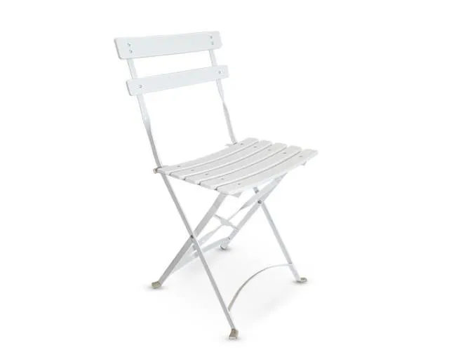 Chair, White Garden Slatted Folding