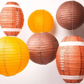 Cleveland Pro Football Paper Lanterns 6pc Combo Tailgating Party Pack (Brown/Orange) - by PaperLanternStore
