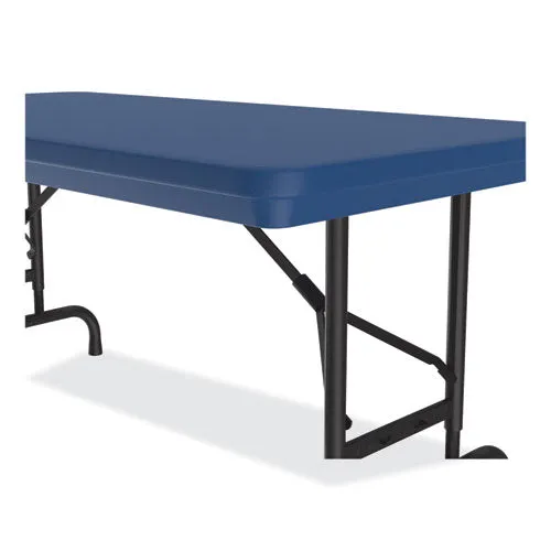 Correll Adjustable Folding Table Rectangular 48"x24"x22" To 32" Blue Top Black Legs 4/pallet