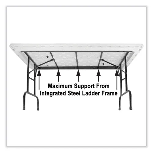 Correll Adjustable Folding Table Rectangular 48"x24"x22" To 32" Blue Top Black Legs 4/pallet