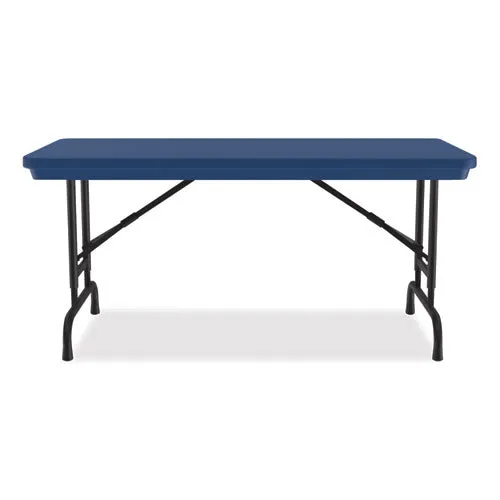 Correll Adjustable Folding Table Rectangular 48"x24"x22" To 32" Blue Top Black Legs 4/pallet