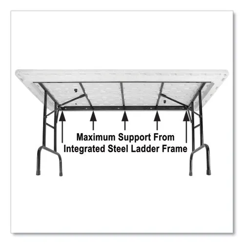 Correll Adjustable Folding Tables Rectangular 72"x30"x22" To 32" Gray Top Black Legs 4/pallet