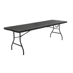 Cosco 30-in x 96-in Indoor Rectangle Resin Black Folding Table