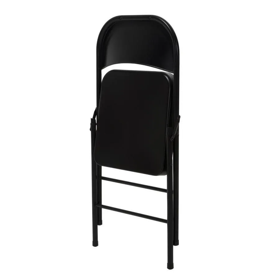 Cosco Indoor Black Metal Steel Solid Standard Folding Chair