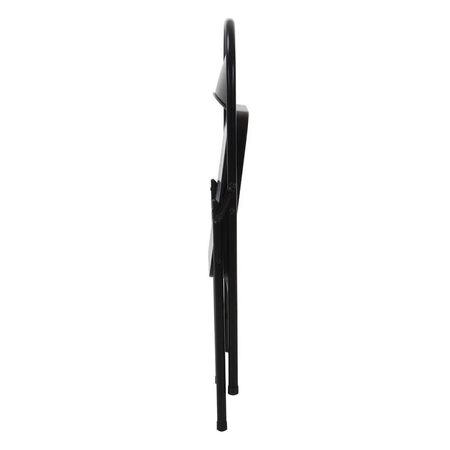 Cosco Indoor Black Metal Steel Solid Standard Folding Chair