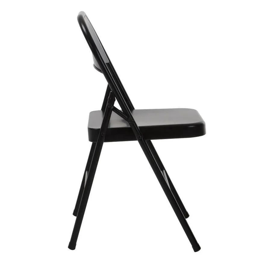 Cosco Indoor Black Metal Steel Solid Standard Folding Chair